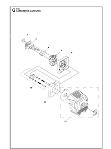 Carburetor And Air Filter Diagram and Parts List for 131R (967843002)(2020-06) Husqvarna Edger