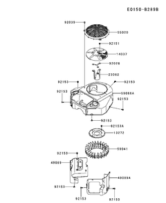 Cooling System Diagram and Parts List for FS691V-BS19 2017-09 Husqvarna Engine