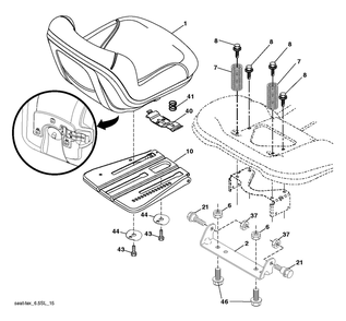 Seat Diagram and Parts List for YTH21546  Husqvarna Lawn Tractor
