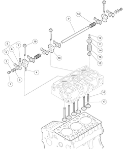 Valves And Rocker Arms Diagram and Parts List for HUV4421GXP 2009 Husqvarna Lawn Tractor