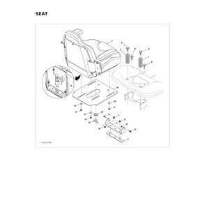 Seat Diagram and Parts List for 96043032100  Husqvarna Lawn Tractor