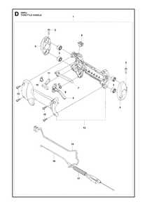 Throttle Controls Diagram and Parts List for 243RJ 20182200001 & Above Husqvarna Trimmer