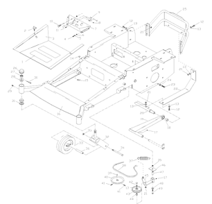 Main Frame Assembly Diagram and Parts List for ZTH6125KAA (968999166)(2002-10) Husqvarna Lawn Mower