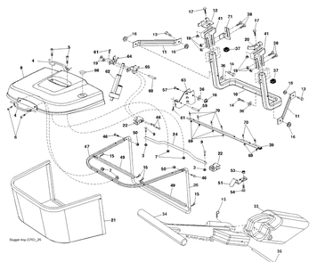 Bagger Diagram and Parts List for CTH150-TWIN 2010-01 Husqvarna Lawn Tractor