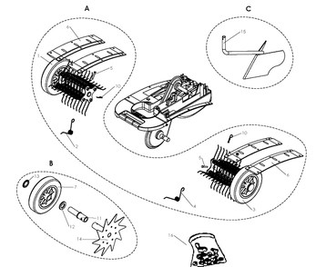 Part Location Diagram of 510371101 Husqvarna Right spring box dethatcher (Qty.10)