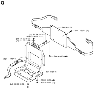 Harness Diagram and Parts List for 145BT 20053300001-Current Husqvarna Leaf Blower / Vacuum