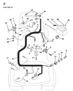Electrical Diagram and Parts List for LTH130 (HE13H36D)(1997-03) Husqvarna Lawn Tractor