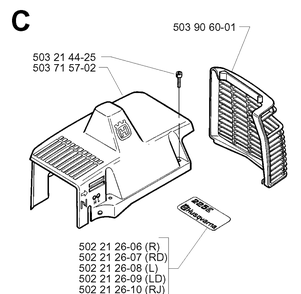 Cylinder Cover Diagram and Parts List for 225L 19970500001-20004000000 Husqvarna Edger