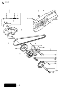 Pulley Diagram and Parts List for K40 2009-05 Husqvarna Circular Saw