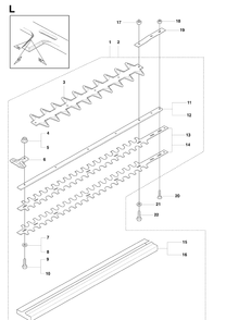 Cutting Equipment Diagram and Parts List for 323HD60 20081400001-20090400000 Husqvarna Hedge Trimmer