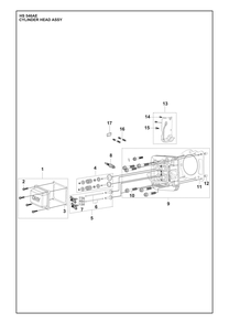 Cylinder Head Assembly Diagram and Parts List for HS546AE  Husqvarna Engine