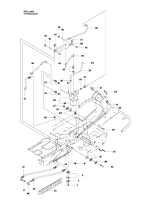 Hydraulic Frame 2 Diagram and Parts List for PF21AWD (965192501)(2010-07) Husqvarna Lawn Tractor