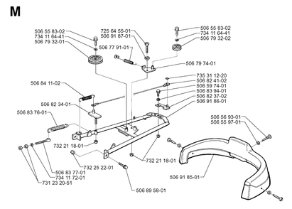 Frame Diagram and Parts List for R970HST 1998-03 Husqvarna Lawn Tractor