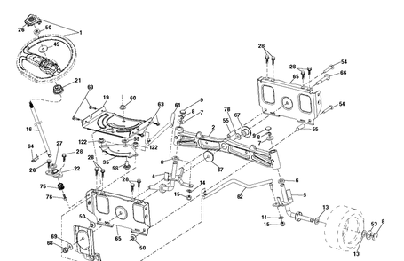 Steering Diagram and Parts List for TS348XD  Husqvarna Lawn Tractor