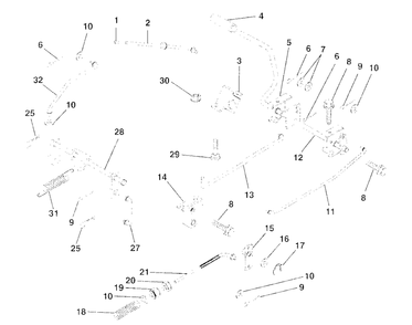 Brake/Rear Mower Lift Assembly Diagram and Parts List for LR125 (954000522-A)(1992-12) Husqvarna Lawn Tractor