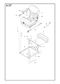Seat Diagram and Parts List for P525D 20120100001 - 20143999999 Husqvarna Lawn Tractor