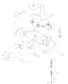 Front Deck Assembly 61 Inch Diagram and Parts List for ZTH6127KOB (968999224) (033600000 and Up)(2004-09) Husqvarna Lawn Mower