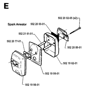 Muffler Diagram and Parts List for 232R 19940600001-19954500000 Husqvarna Brush Cutter
