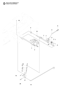Height Adjustment Diagram and Parts List for R175 (965104901)(2007-01) Husqvarna Lawn Tractor
