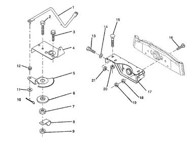 Sector Gear / Axle Support Diagram and Parts List for LT92012 (954000251-A)(1993-01) Husqvarna Lawn Tractor