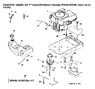Engine Diagram and Parts List for YTH2546TWIN (96041005500, 960410055)(2007-04) Husqvarna Lawn Tractor