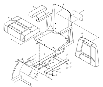 Seat Assembly Diagram and Parts List for ZTHKW4818 2001-09 Husqvarna Lawn Mower