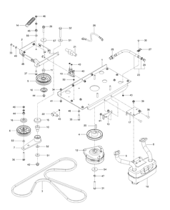 Engine Mounting, Guards And Muffler 2 Diagram and Parts List for MZ48 (96766590100)(2017-02) Husqvarna Lawn Mower