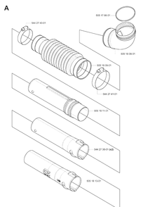 Tube Diagram and Parts List for 180BF 20080500001-20084000000 Husqvarna Leaf Blower / Vacuum