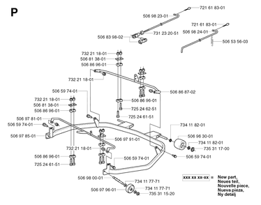 Protection Frame Diagram and Parts List for R11BIO 2003-01 Husqvarna Lawn Tractor