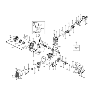 Engine Diagram and Parts List for 125RJ (545103435)(20103100001-Current)(2010) Husqvarna Brush Cutter