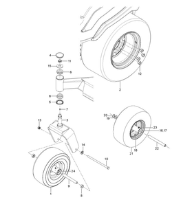 Wheels And Tires Diagram and Parts List for Z560LS  Husqvarna Lawn Tractor