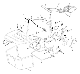 Bagger Diagram and Parts List for CT130 (954170017-D)(2001-08) Husqvarna Lawn Tractor