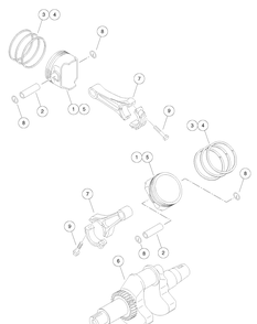 Pistons And Crankshaft Diagram and Parts List for HUV4421GXP 2009 Husqvarna Lawn Tractor
