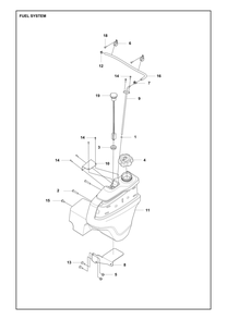 Fuel System Diagram and Parts List for P524XEFI  Husqvarna Lawn Tractor
