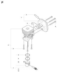 Cylinder, Piston And Muffler Diagram and Parts List for 327LX 20080900001 - 20090100000 Husqvarna Trimmer