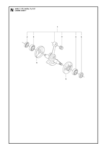 Crankshaft 2 Diagram and Parts List for 343FR  Husqvarna Brush Cutter