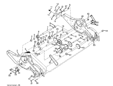 Transmission Diagram and Parts List for DRT900E (96093002200)(2011-11) Husqvarna Cultivator
