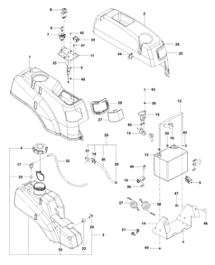 Ignition System Diagram and Parts List for RZ4824TFBF (96700380302)(2015-05) Husqvarna Lawn Mower