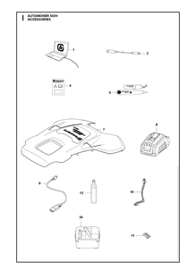 Accessories Diagram and Parts List for 502H 2021-01 Husqvarna Lawn Mower