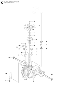 Transmission 3 Diagram and Parts List for R15-V2AWD (965094701)(2007-01) Husqvarna Lawn Tractor