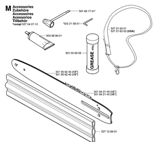 Accessories Diagram and Parts List for 326P 20062800001-20081199999 Husqvarna Pole Saw