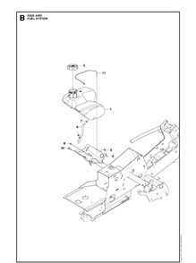 Fuel System Diagram and Parts List for R320 AWD Husqvarna Lawn Mower