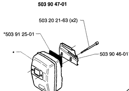 Muffler Diagram and Parts List for 232RL 1997-02 Husqvarna Brush Cutter