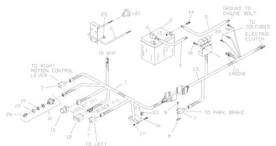 Wiring Assembly Diagram and Parts List for ZTH6123KAA (968999203)(2006-04) Husqvarna Lawn Mower