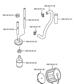 Fuel Line / Fuel Cap Diagram and Parts List for 155BT (Carb II)(2001-04) Husqvarna Leaf Blower / Vacuum