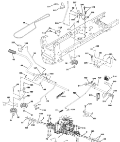 Drive Diagram and Parts List for YTH22V46 (96045004800)(2013-09) Husqvarna Lawn Tractor