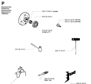 Accessories Diagram and Parts List for 40 20013500001-Current Husqvarna Chainsaw