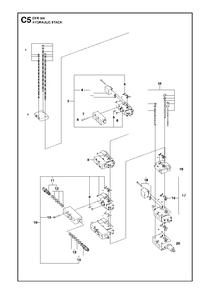 Hydraulic Stack Diagram and Parts List for DXR300 (1 & Above)(2013-08) Husqvarna Demolition Hammer
