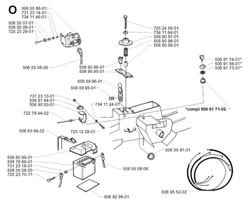 Electrical Diagram and Parts List for R13BIO 1999-11 Husqvarna Lawn Tractor