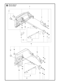 Clutch Cover Diagram and Parts List for 592XP-XPG  Husqvarna Chainsaw